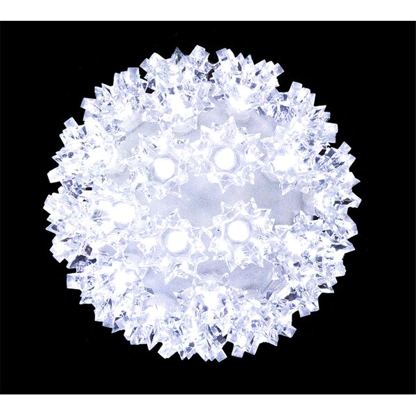 Queens Of Christmas 10 in. Sphere 150 5mm LED with .33 Strobes - Pure White S-150SPH-PWST-10 - main